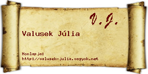 Valusek Júlia névjegykártya